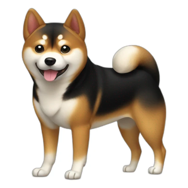 shiba inu black tan sticker