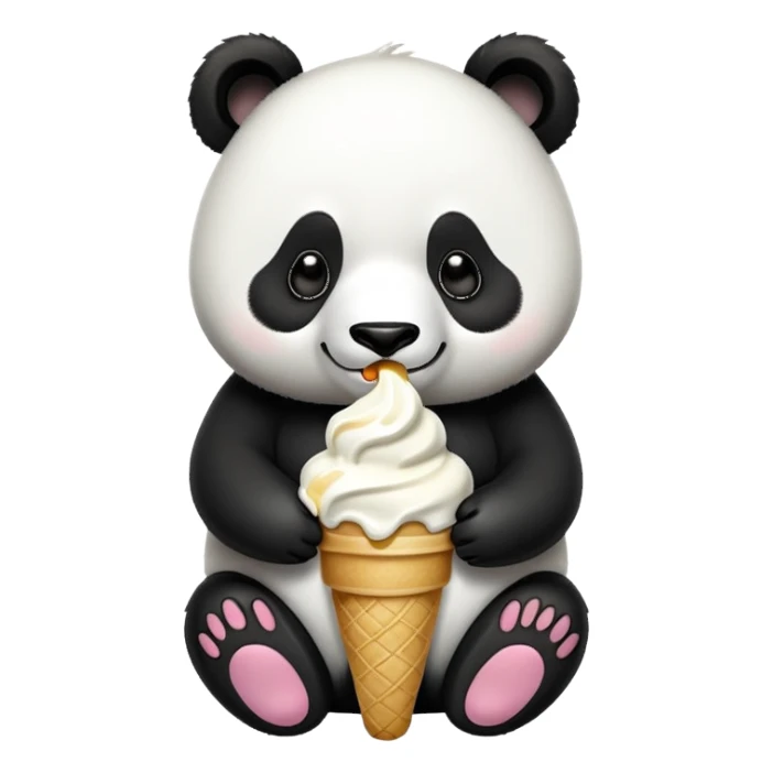 Panda eating ice cream sticker