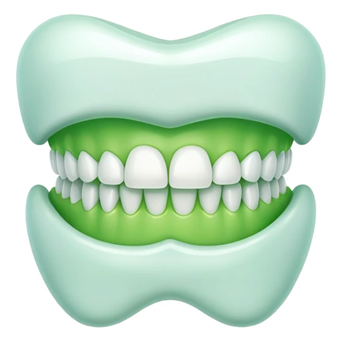 bright green dental braces on teeth sticker