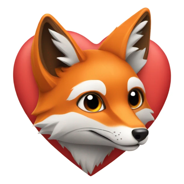 Heart with fox inside sticker