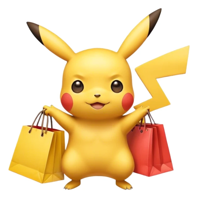 Pikachu with shopping bags sticker