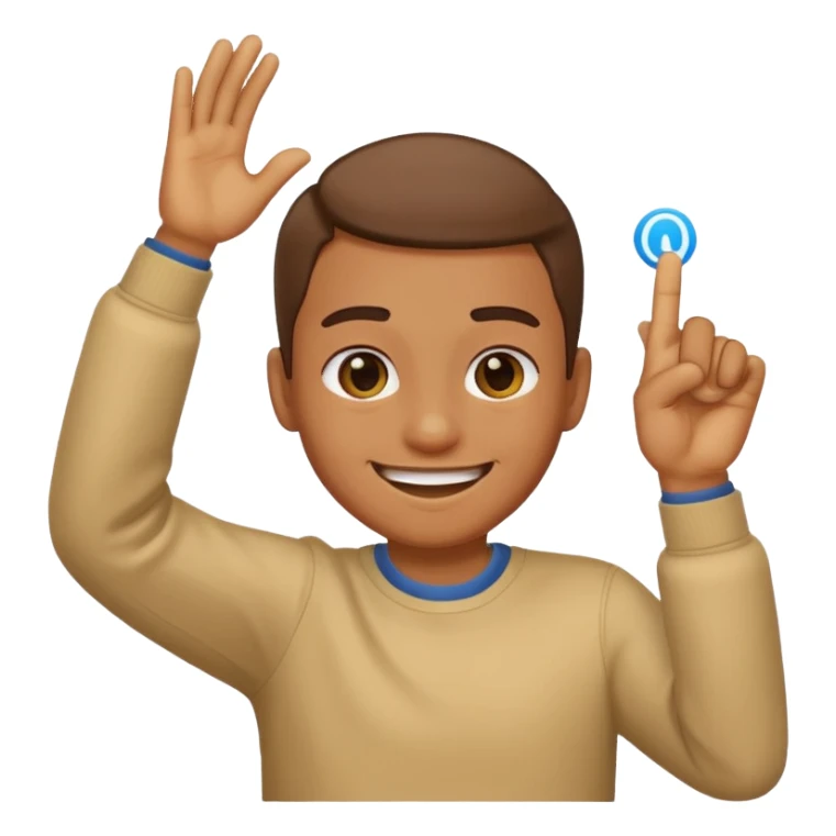 person dabbing sticker