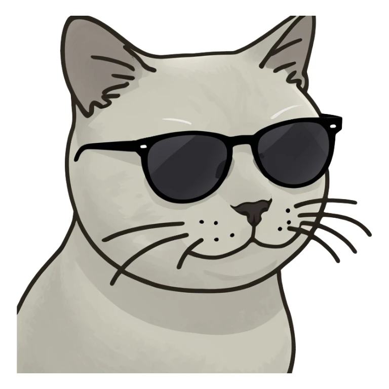 Cat with sunglasses sticker