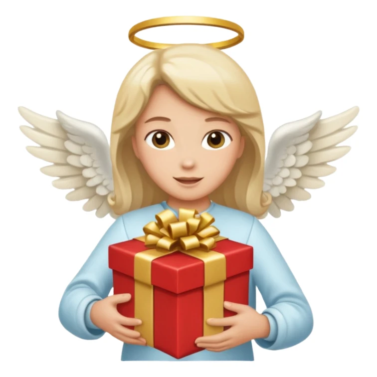 angel with present flying sticker