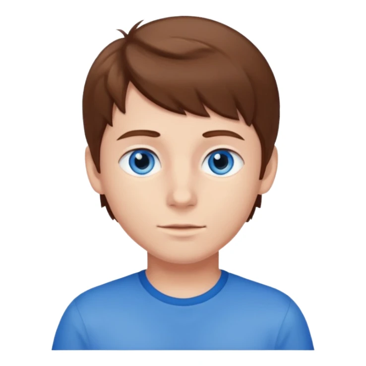 Brown haired boy with blue eyes  sticker
