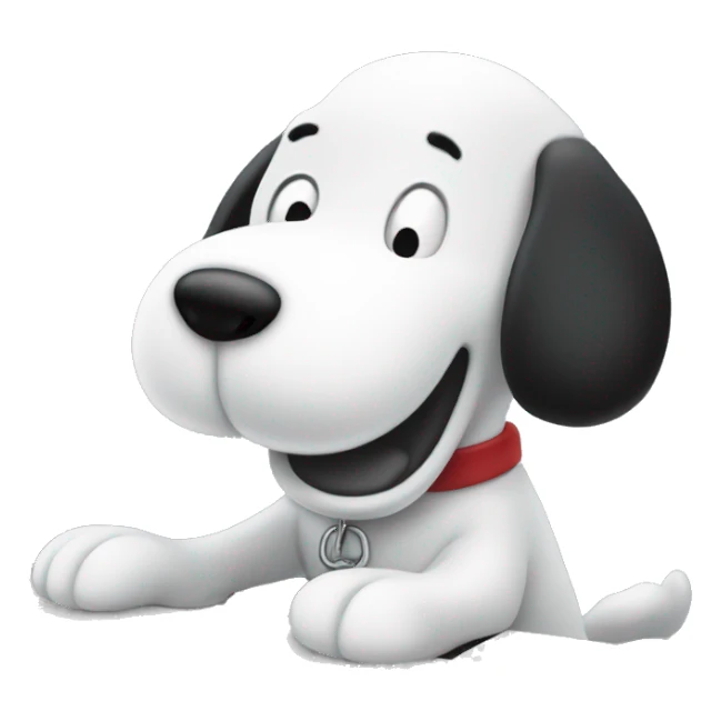 Snoopy tipping on a keyboard sticker