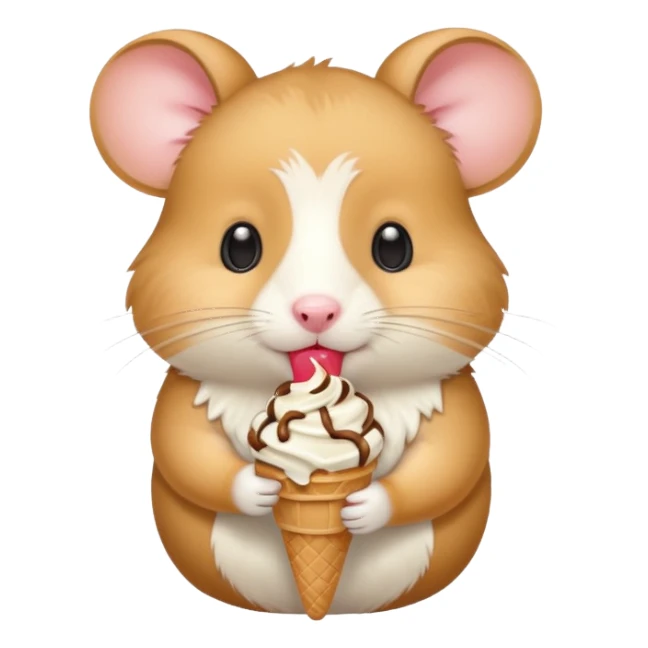 A hamster eating ice cream sticker