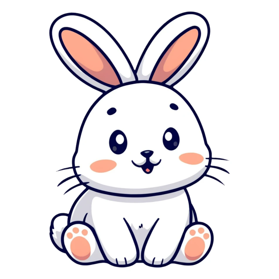 Cute rabbit with long floppy ears sticker