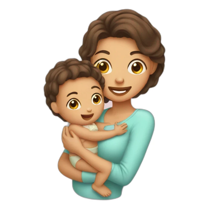 baby with mom sticker