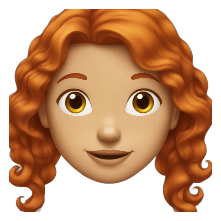 redhead girl smiley poo face sticker