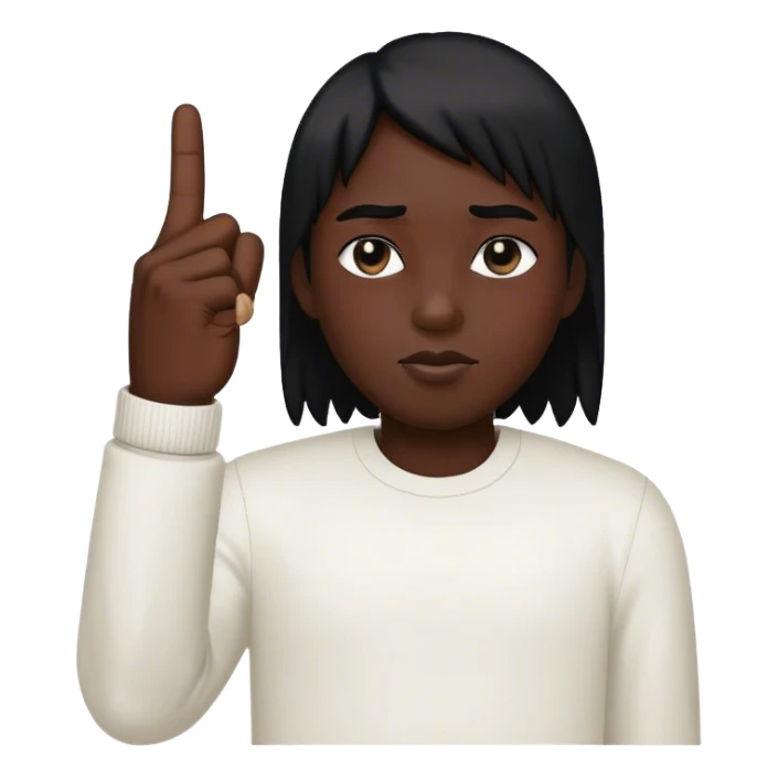 Middle finger black  sticker