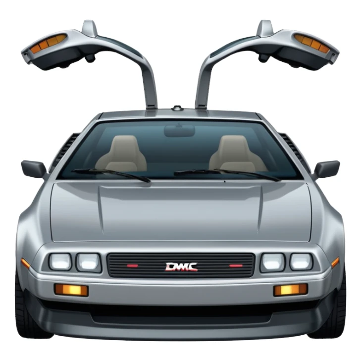 Silver DMC 12 Delorean sticker
