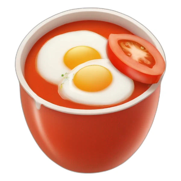 tomato soup and boiled egg sticker