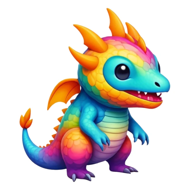 Randomly-colored colorful Fakémon-creature sticker