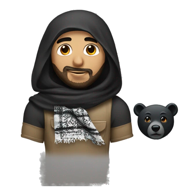 Arab guy with a keffiyeh and black bear  sticker