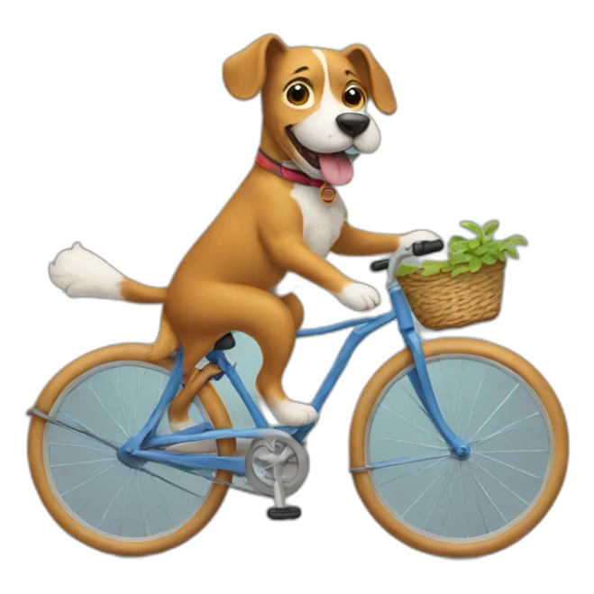 dog riding a bike sticker
