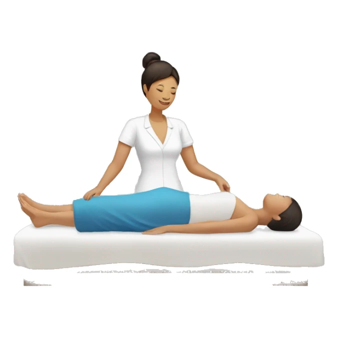 woman having massage sticker