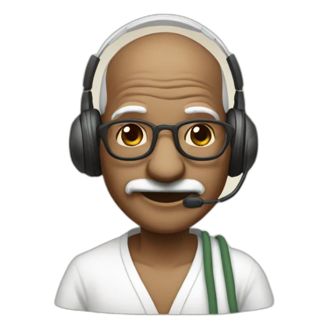 gandhiji with headphone sticker