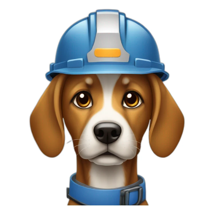 Chien en tenu de sécurité de chantier sticker