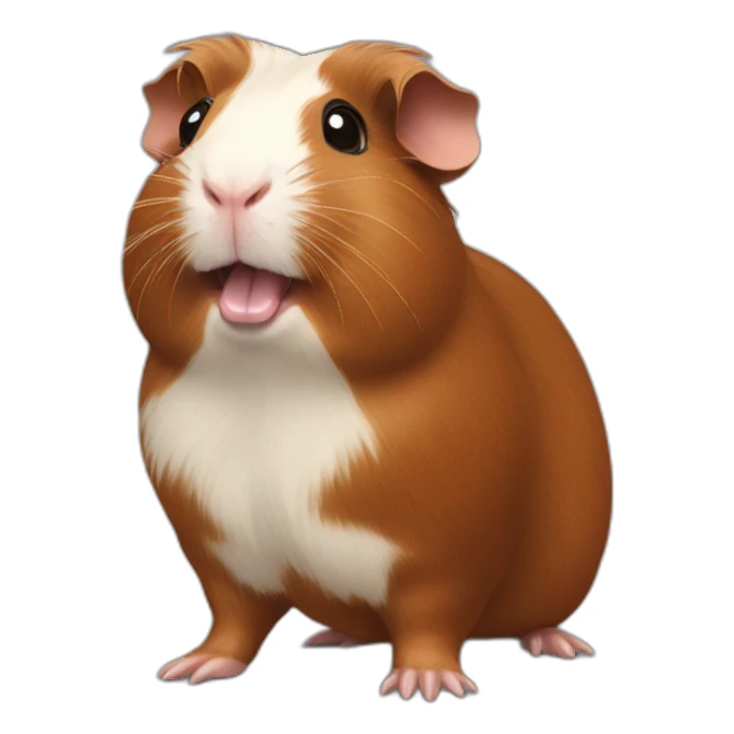 rearing brown guinea pig sticker