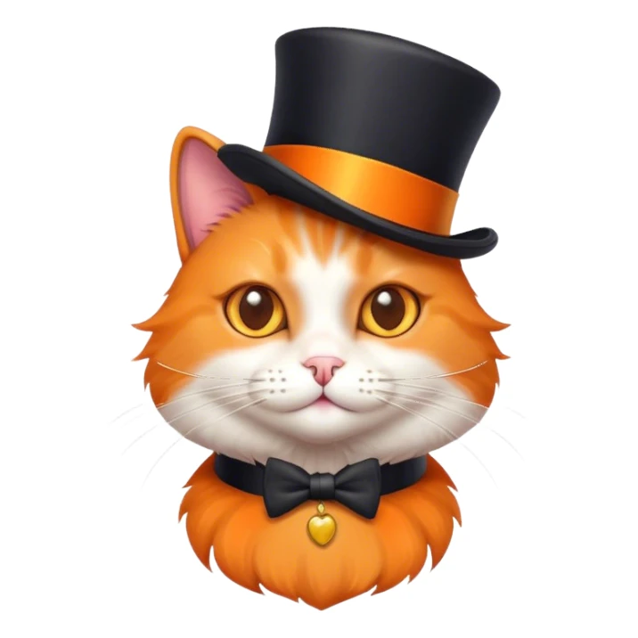 Cat with tophat sticker