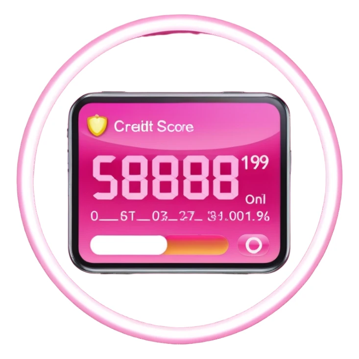 pink credit score check sticker