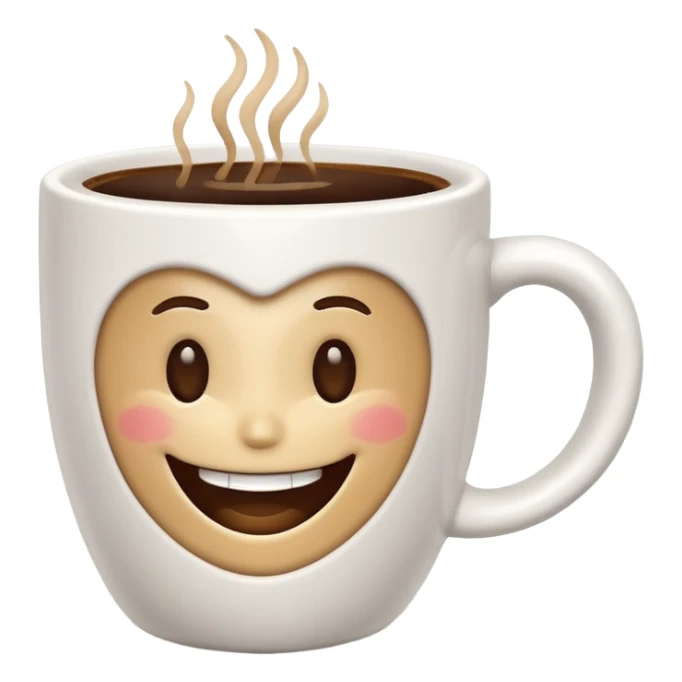 a coffee cup with a smile sticker