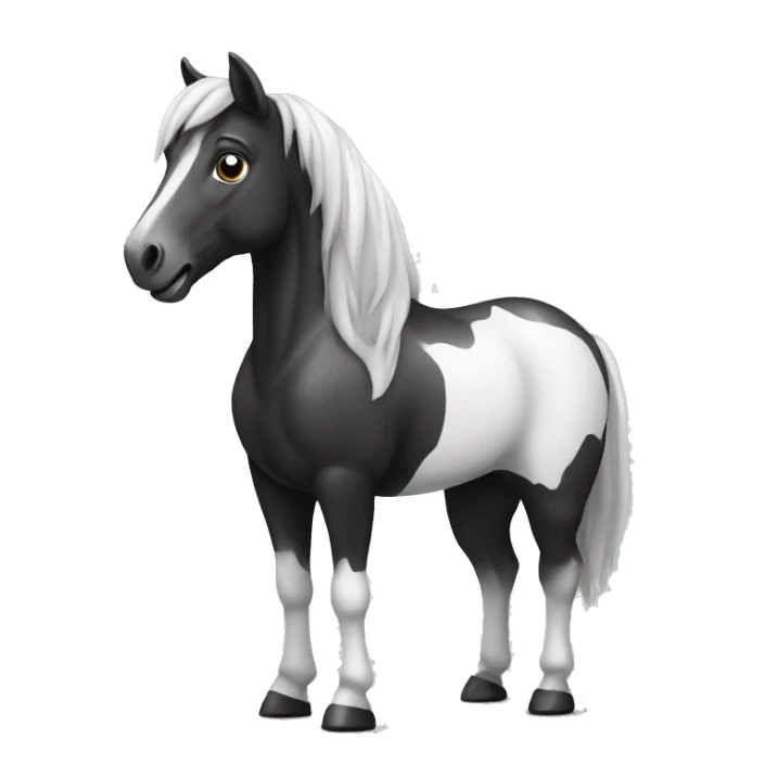 Black and white horse standing  sticker