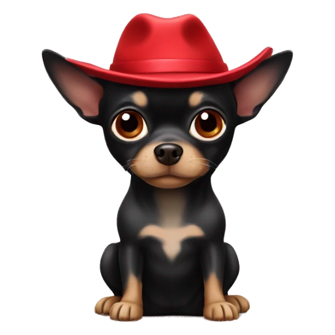 black chihuahua with red hat sticker