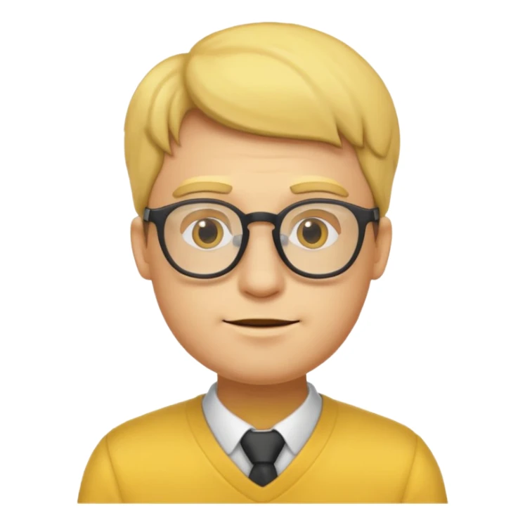 yellow guy in glasses sticker