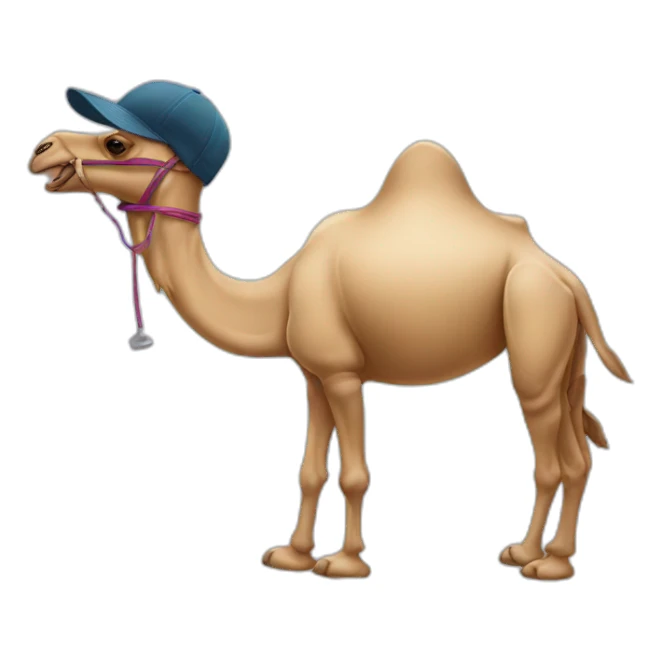 Camel with a cap looks like shark sticker