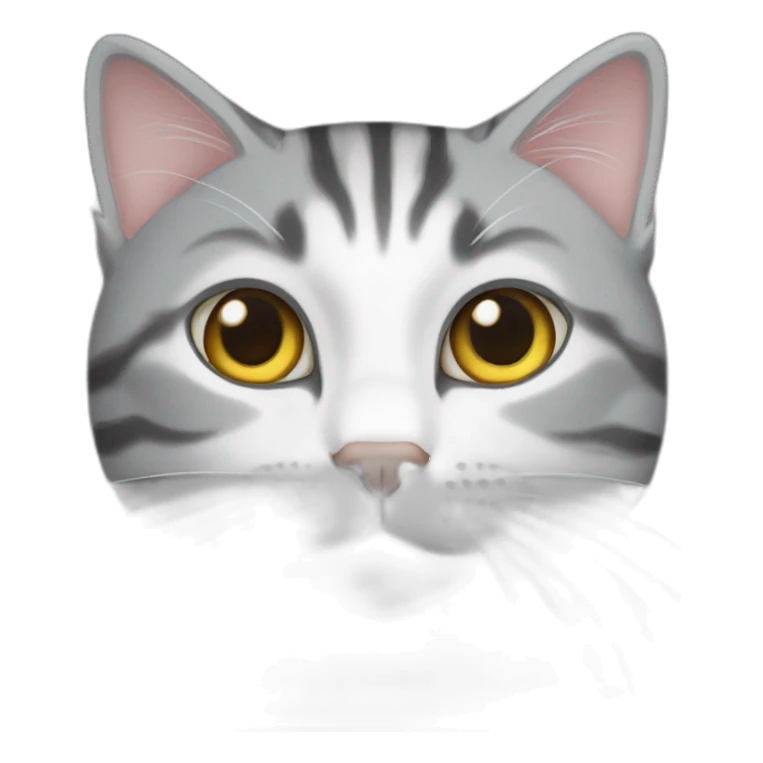 Grey and white tabby cat sticker