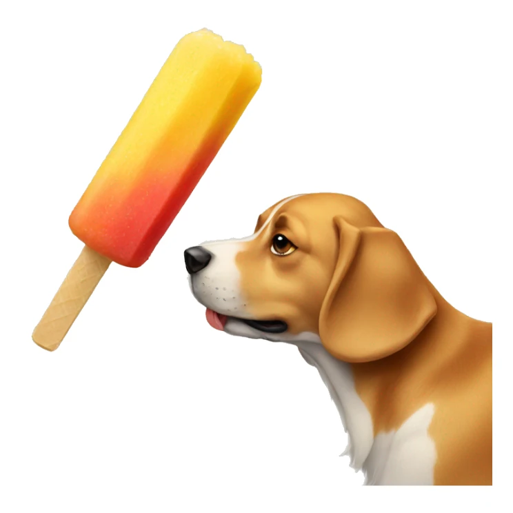 Dog eating a icepop sticker