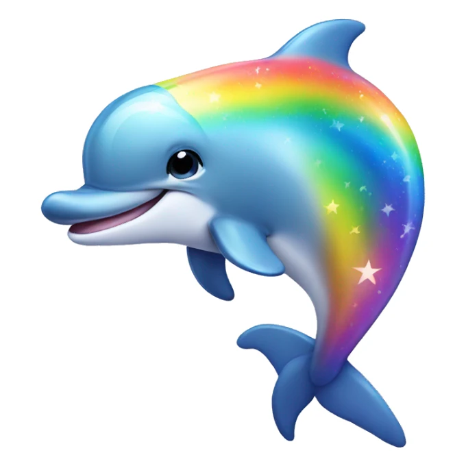 dolphin o rainbow with stars sticker