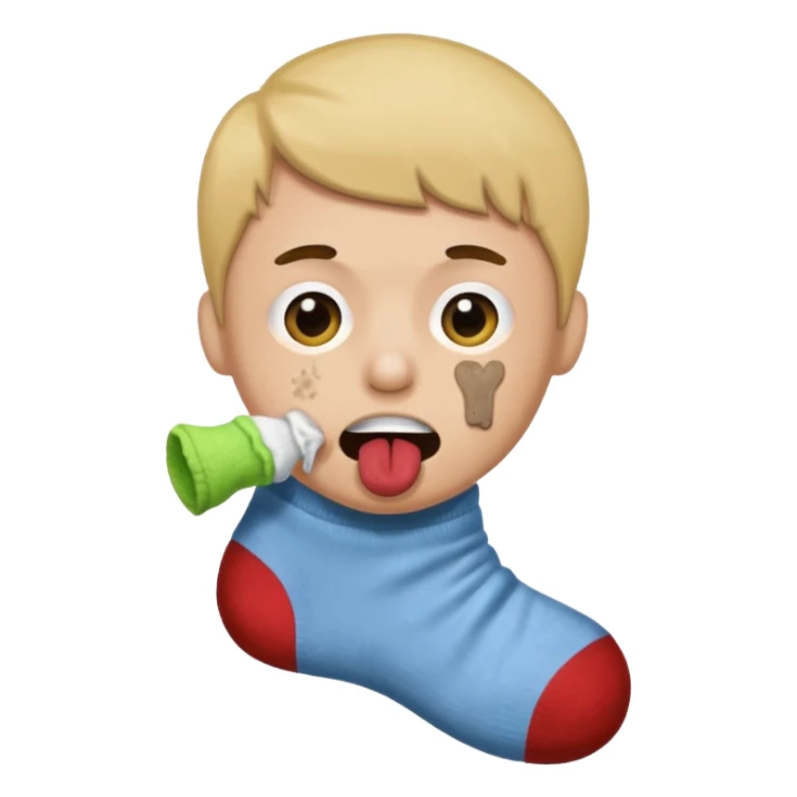 eating sock emoji sticker