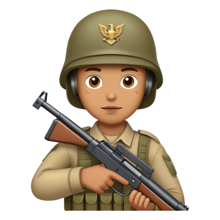 Soldier with a gun sticker