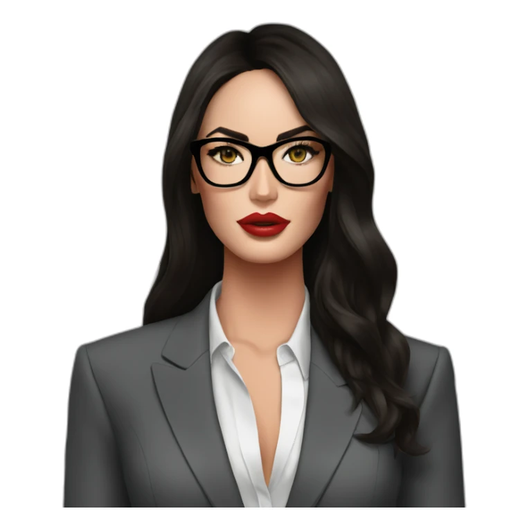 Megan Fox con lentes y blazer sticker