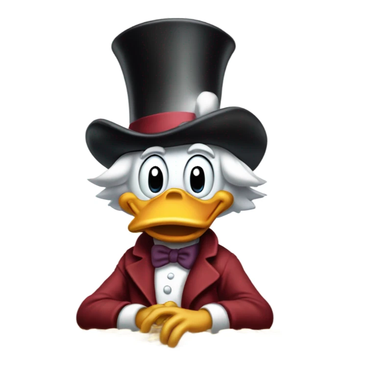 scrooge mcduck counting money sticker