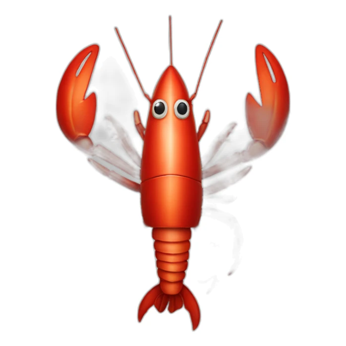 lobster rocket sticker