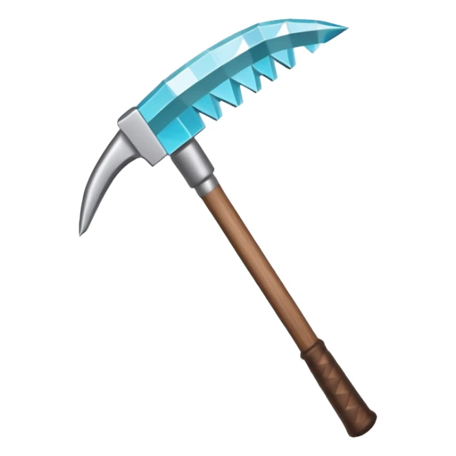 Minecraft diamond hoe with brown handle sticker