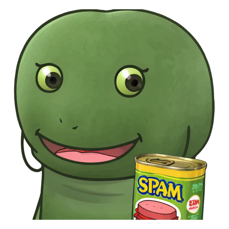 kawaii lady with spam meat   sticker