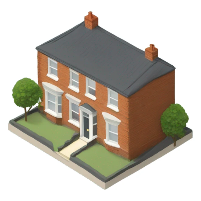 isometric british terraced house sticker