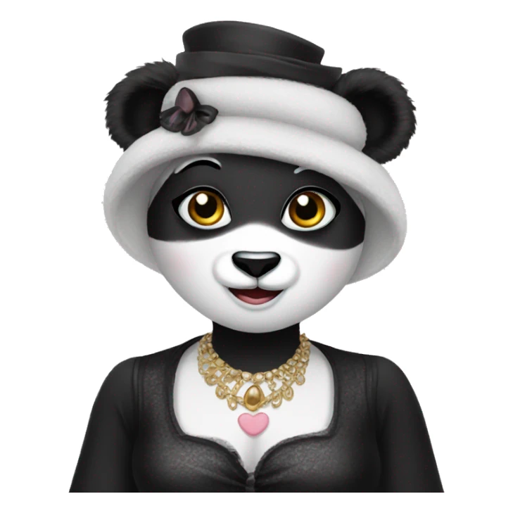 A panda dressed in drag sticker
