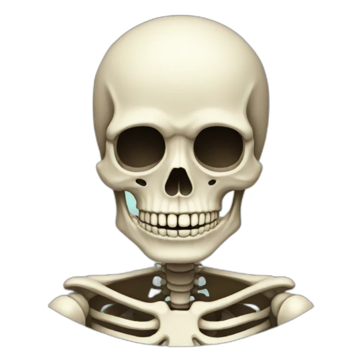Half faced skeleton sticker