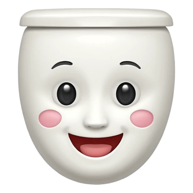toilet with a face sticker