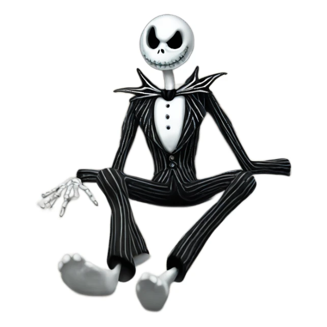 Jack skellington laying on a bed sticker