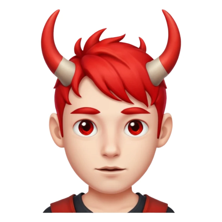 Red Horns on boy sticker
