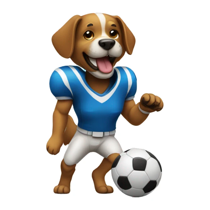 dog playing football sticker