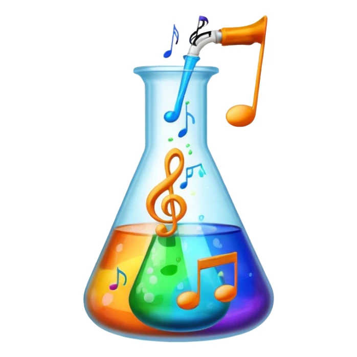 flask beaker science with music coming out sticker