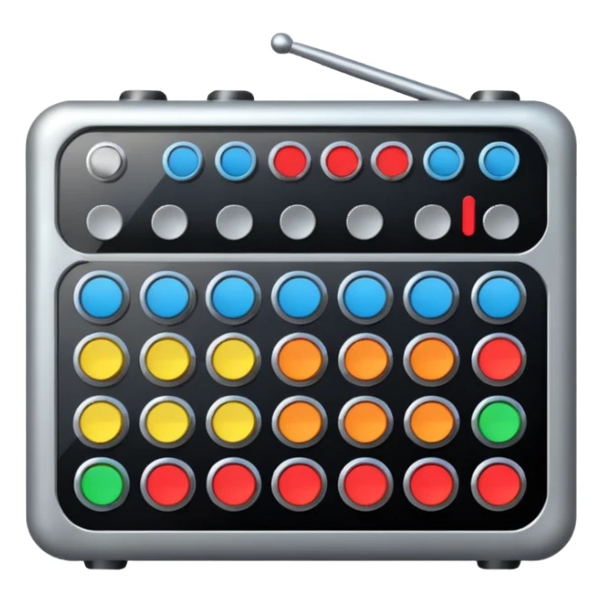 drum machine with colorful buttons sticker